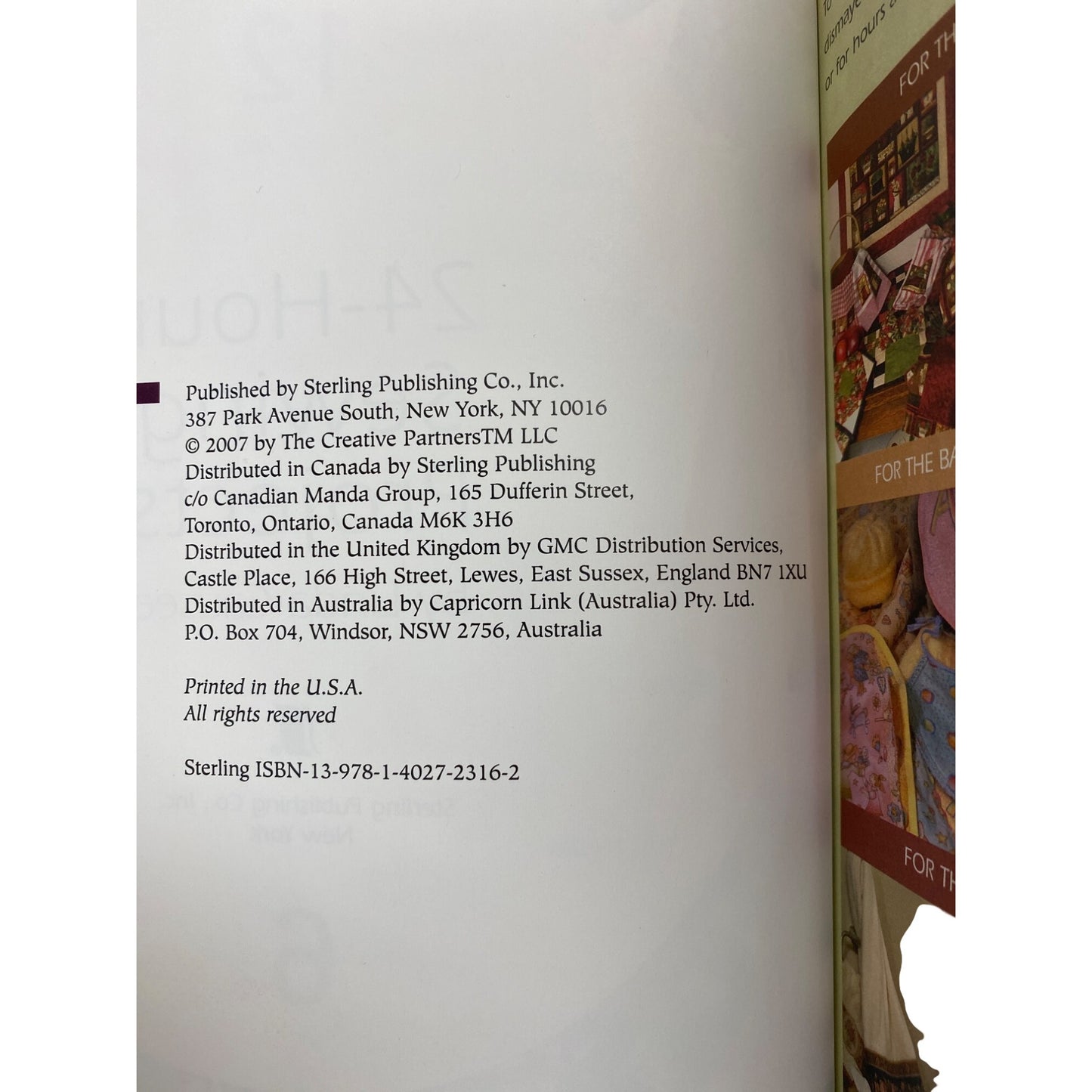 24-Hour Sewing Projects By Linda Causee Hardcover Book