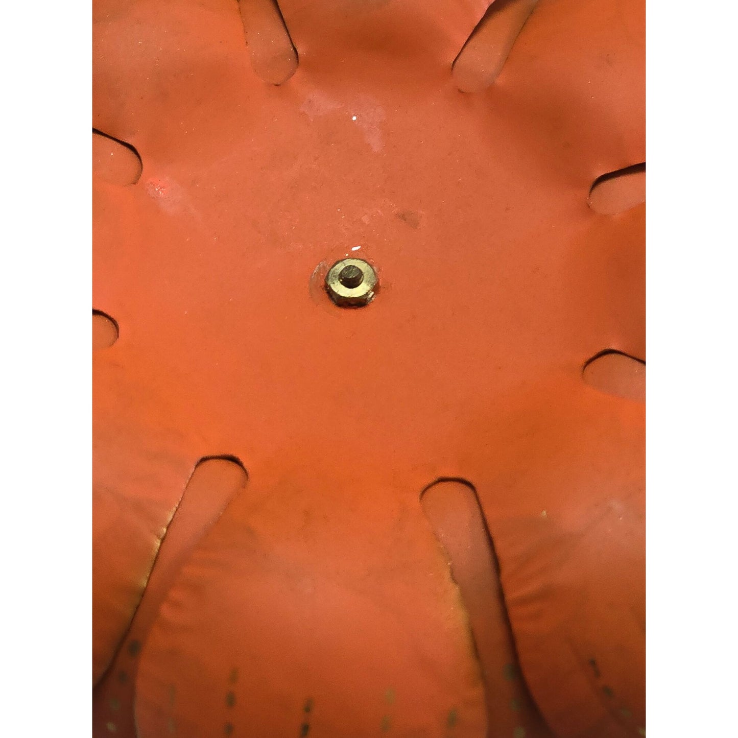 Metal Lotus Flower Candle Holder Handcrafted Orange