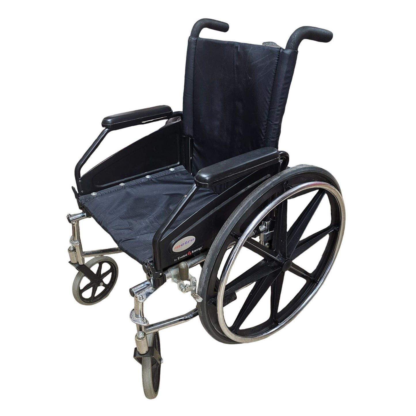Medline Lightweight Foldable Wheelchair with Padded Armrests & Footrests