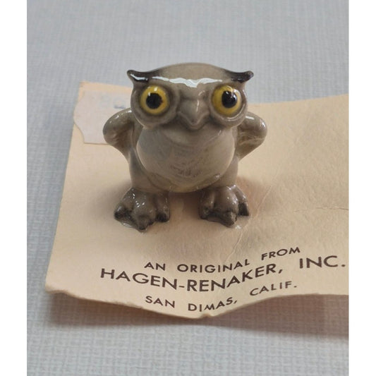 Hagen-Renaker Miniature Owl Figurine Vintage Ceramic Collectible Retired
