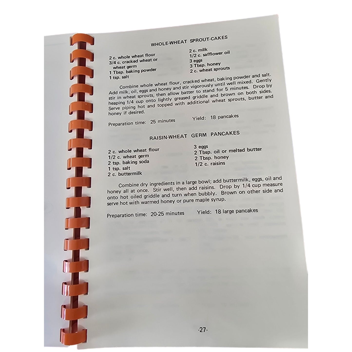 Feasting Naturally Spiral-Bound Cookbook  1980