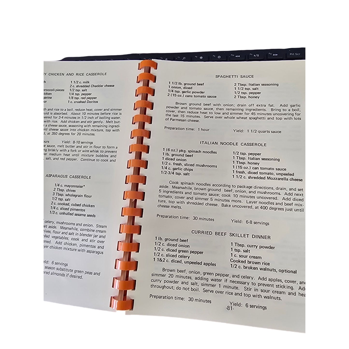 Feasting Naturally Spiral-Bound Cookbook  1980