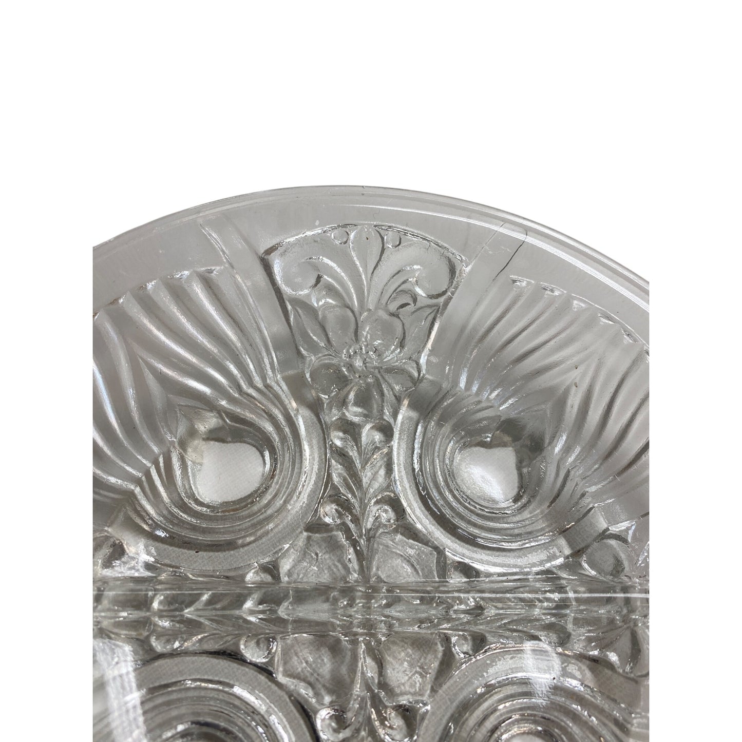 Vintage Clear Pressed Glass Divided Relish Dish