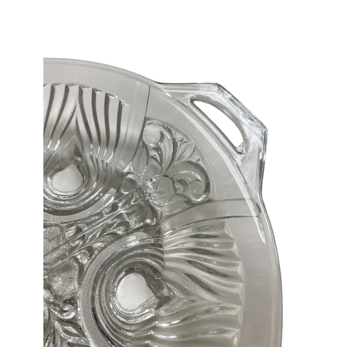 Vintage Clear Pressed Glass Divided Relish Dish