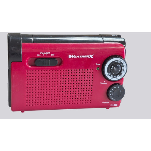 WeatherX WR182R Weatherband AM/FM Radio LED Flashlight Hand Crank