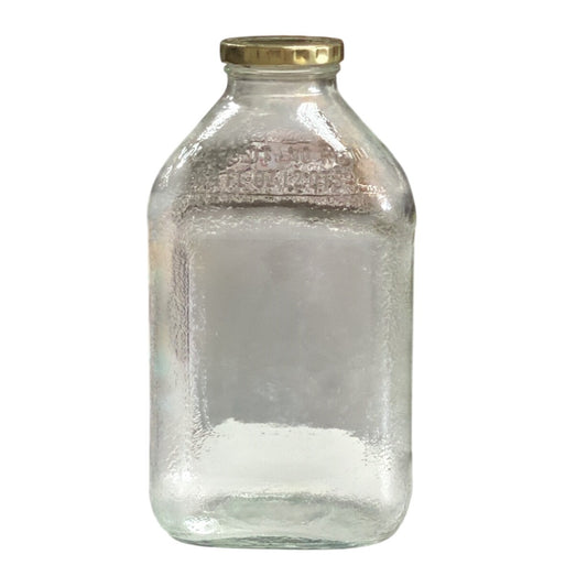 Vintage Clear Glass Milk Bottle
