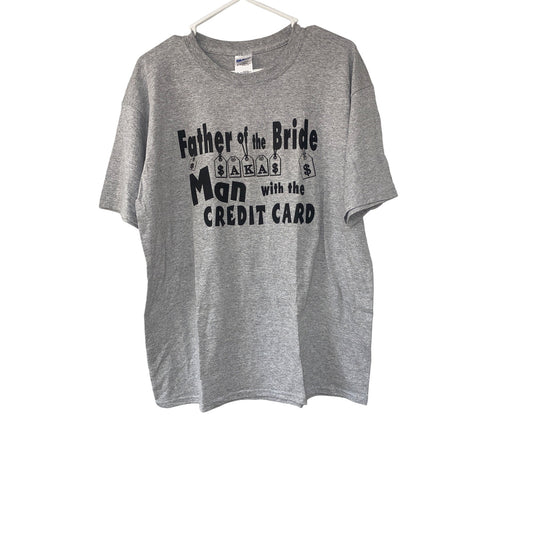 Father Of The Bride Graphic T-Shirt Large Gildan Ultra Cotton Gray