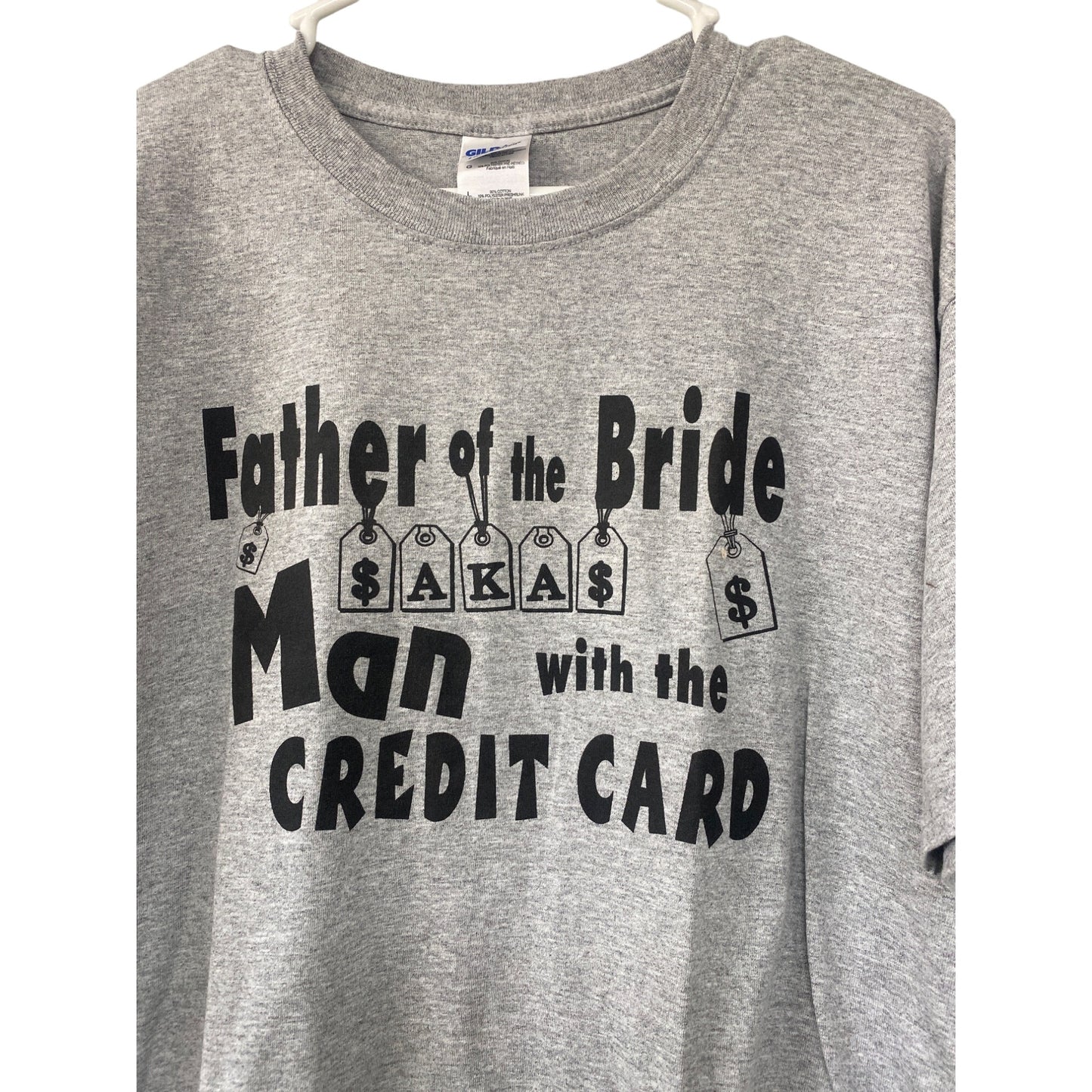 Father Of The Bride Graphic T-Shirt Large Gildan Ultra Cotton Gray