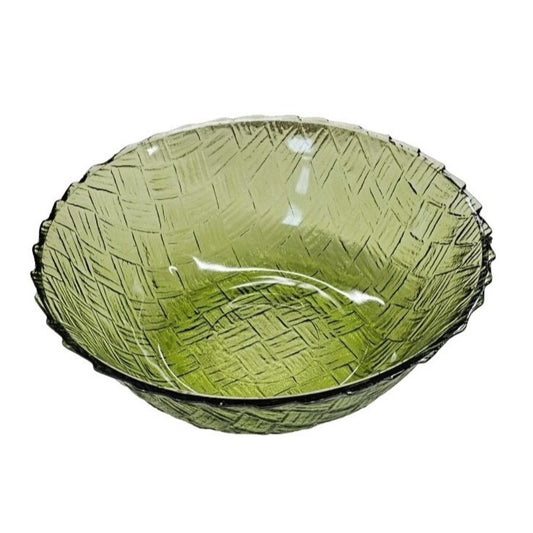 Vintage Green Textured Glass Bowl
