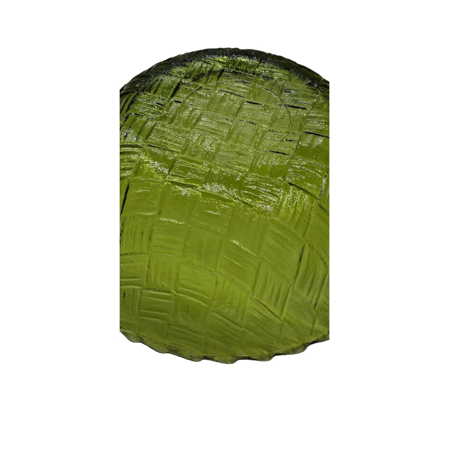 Vintage Green Textured Glass Bowl