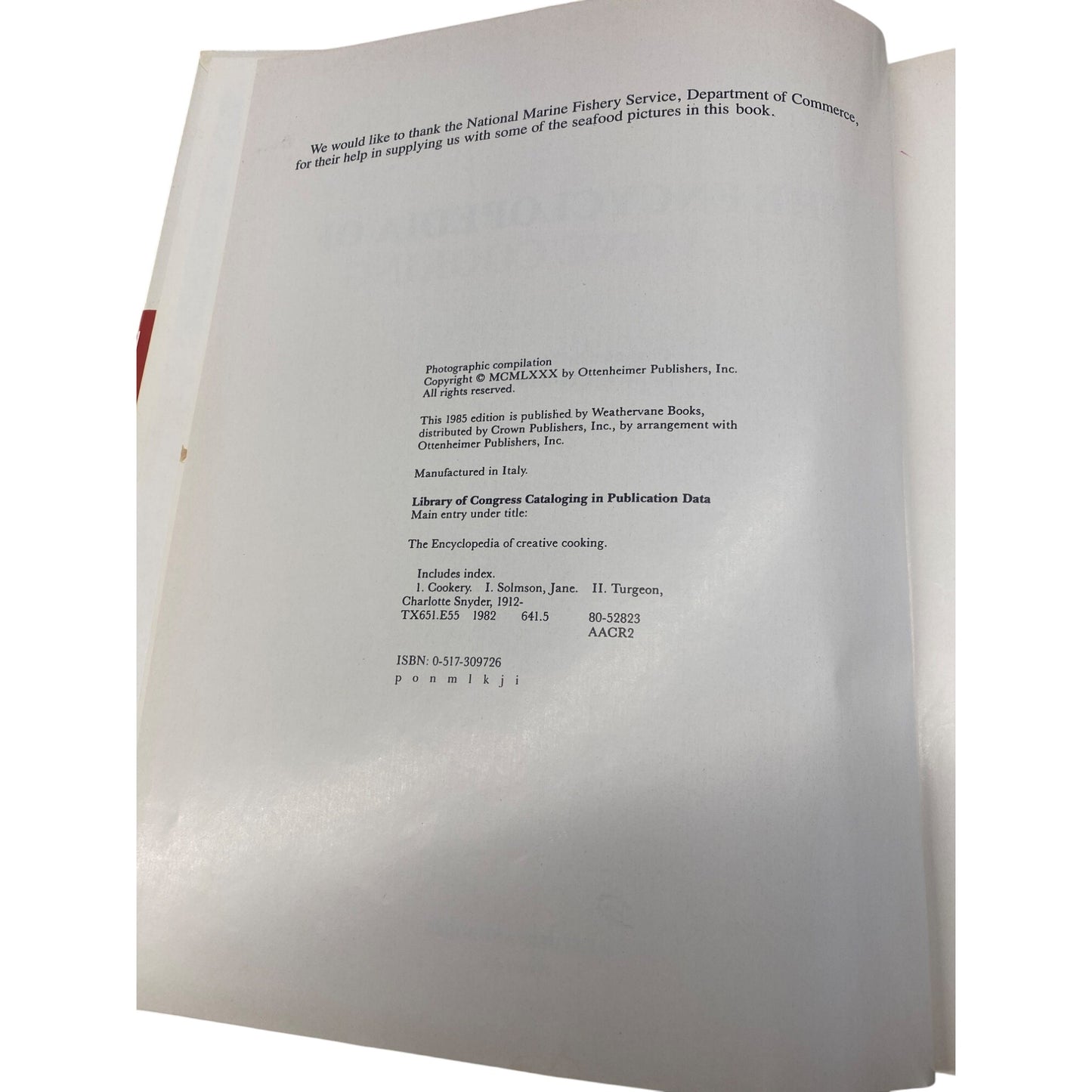 The Encyclopedia Of Creative Cooking By Charlotte Turgeon 2000 Recipes & 800 Photos Hardcover Weathervane Books