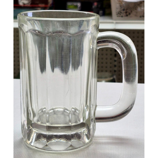 Clear Glass Beer Mug 16 oz Heavy Duty Large Handle Classic Design