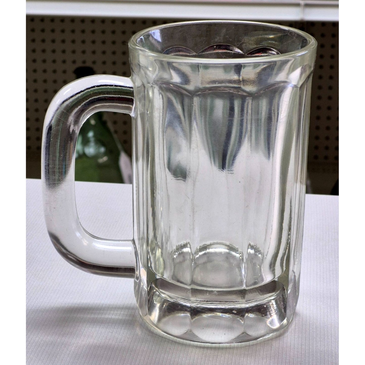 Clear Glass Beer Mug 16 oz Heavy Duty Large Handle Classic Design