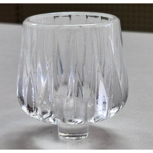 Vintage Clear Pressed Glass Candle Holder / Votive Cup With Textured Design