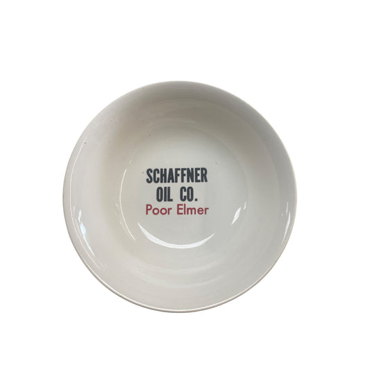 Schaffner Oil Co. "Poor Elmer" Vintage Ceramic Bowl