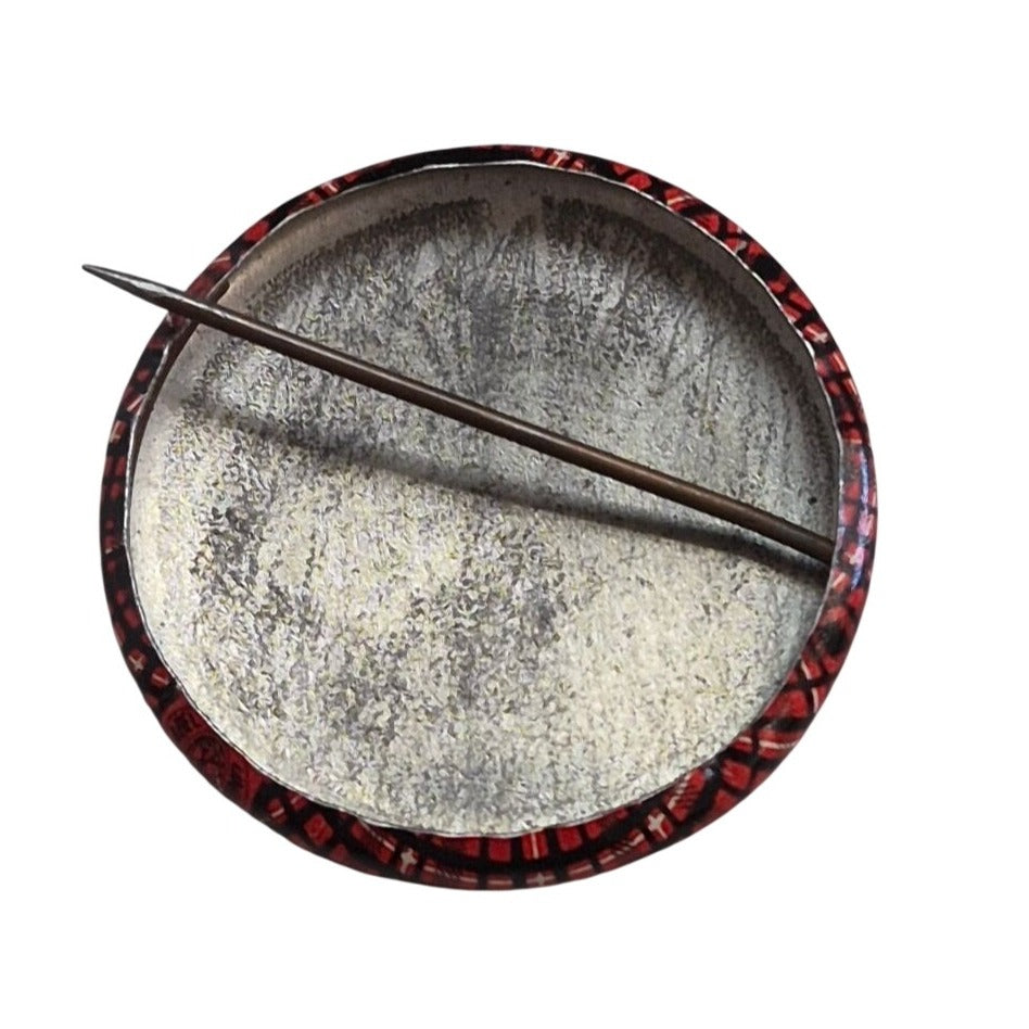 1958 Campaign Button MacKinnon Governor Minnesota Political Plaid Red Pin