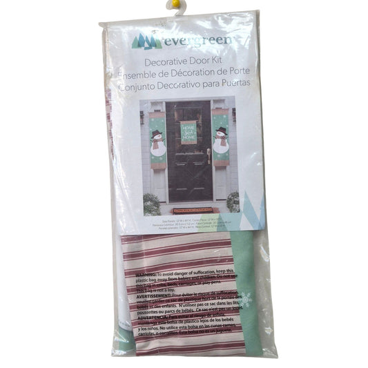 Evergreen Decorative Door Kit  Home Sweet Home Snowman Design  3-Piece Set