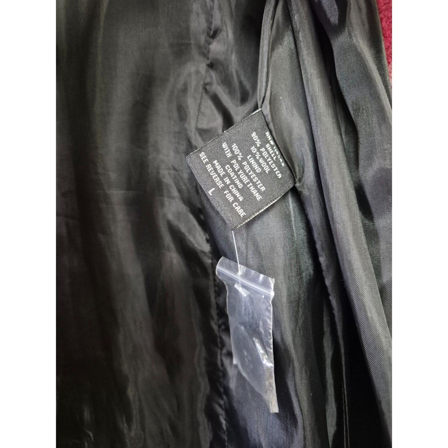 Womens Joujou Double-Breasted Plaid Peacoat Jacket With Belt Burgundy/Black L