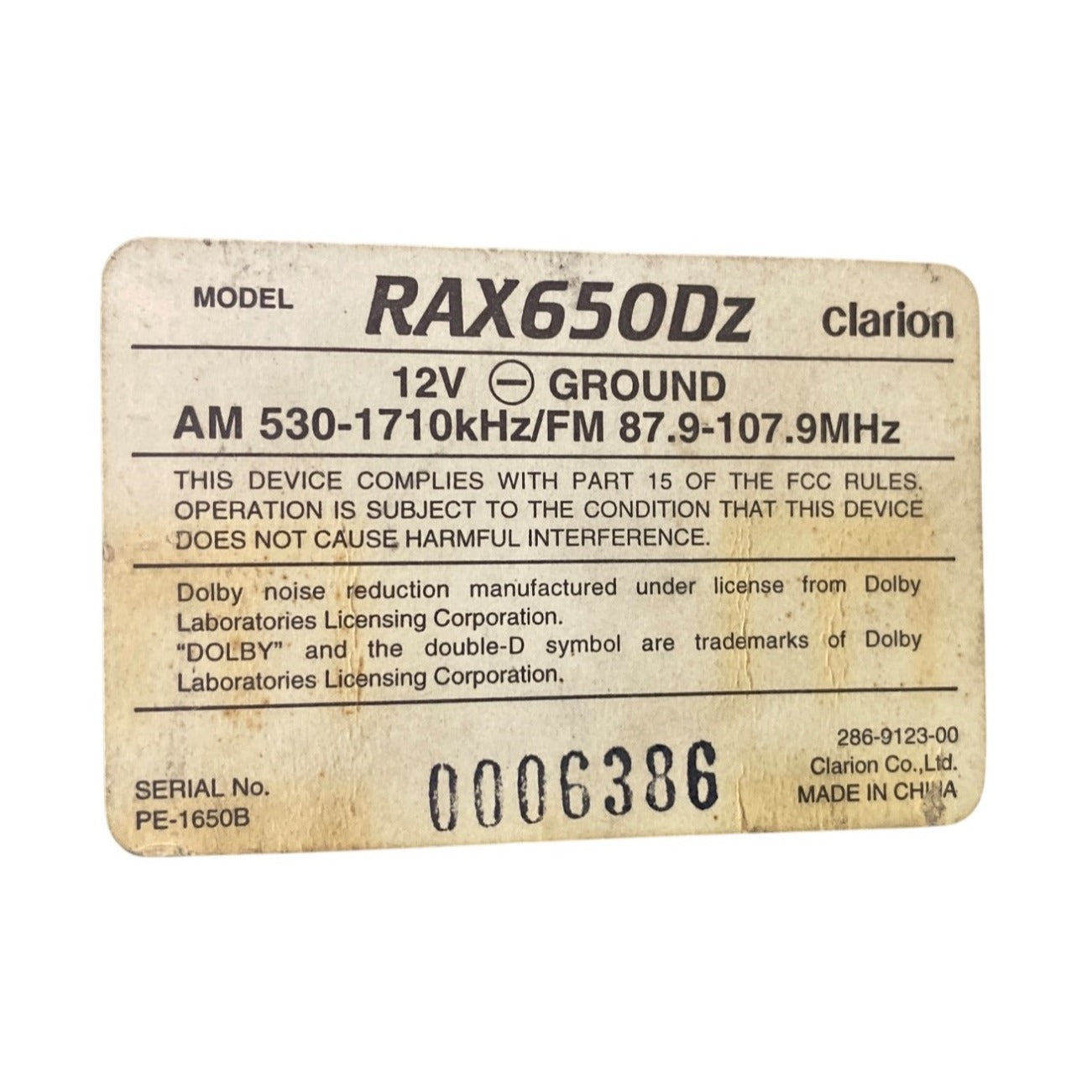 Car Stereo AM/FM Radio