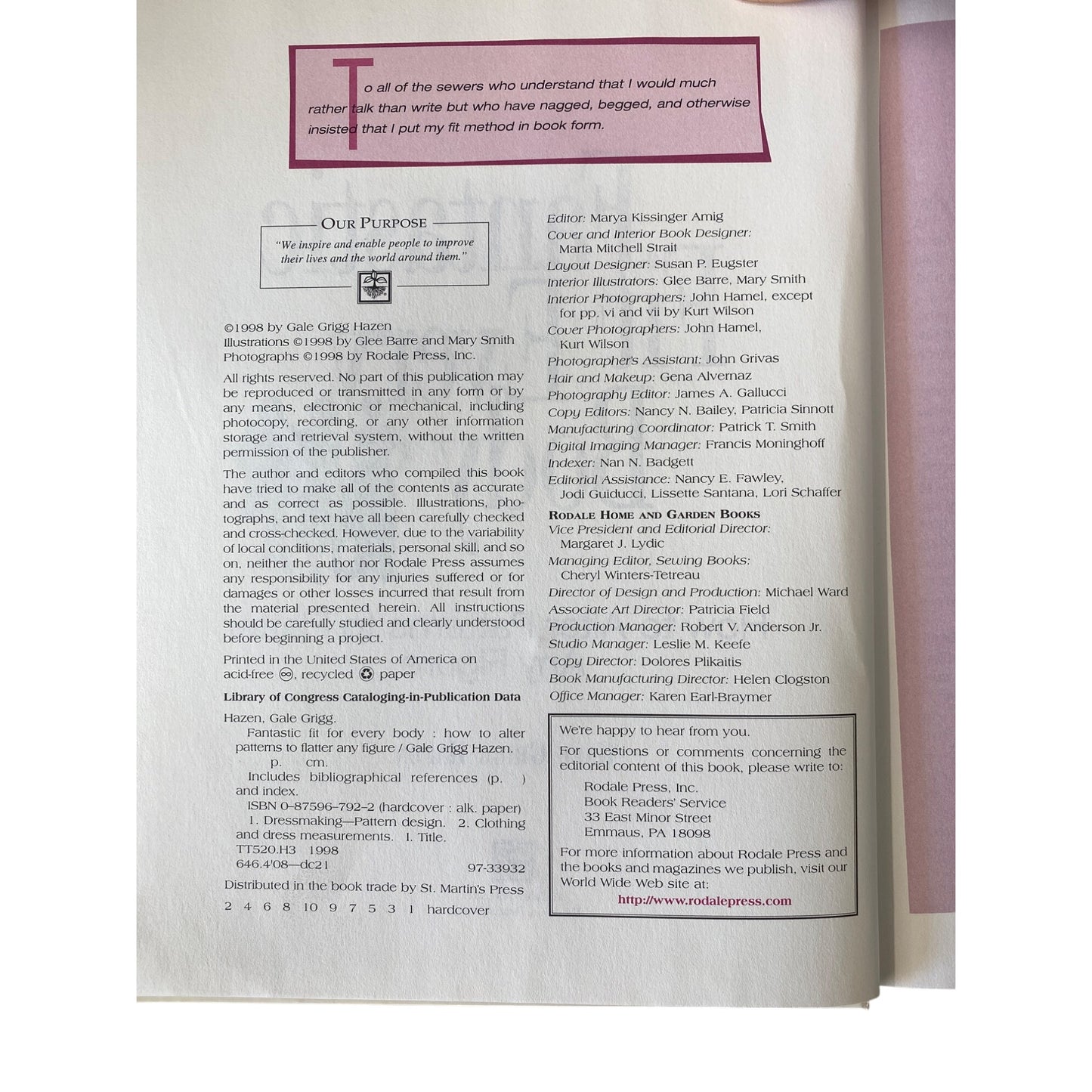 Fantastic Fit For Every Body 1998 Gale Grigg Hazen  How To Alter Patterns For Any Figure