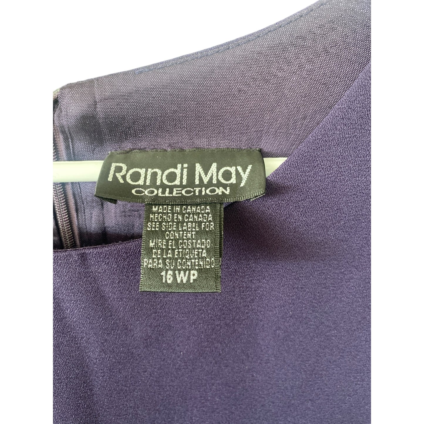 Randi May Collection Womens Purple Short Sleeve Layered Dress Size 16WP Polyester/Spandex