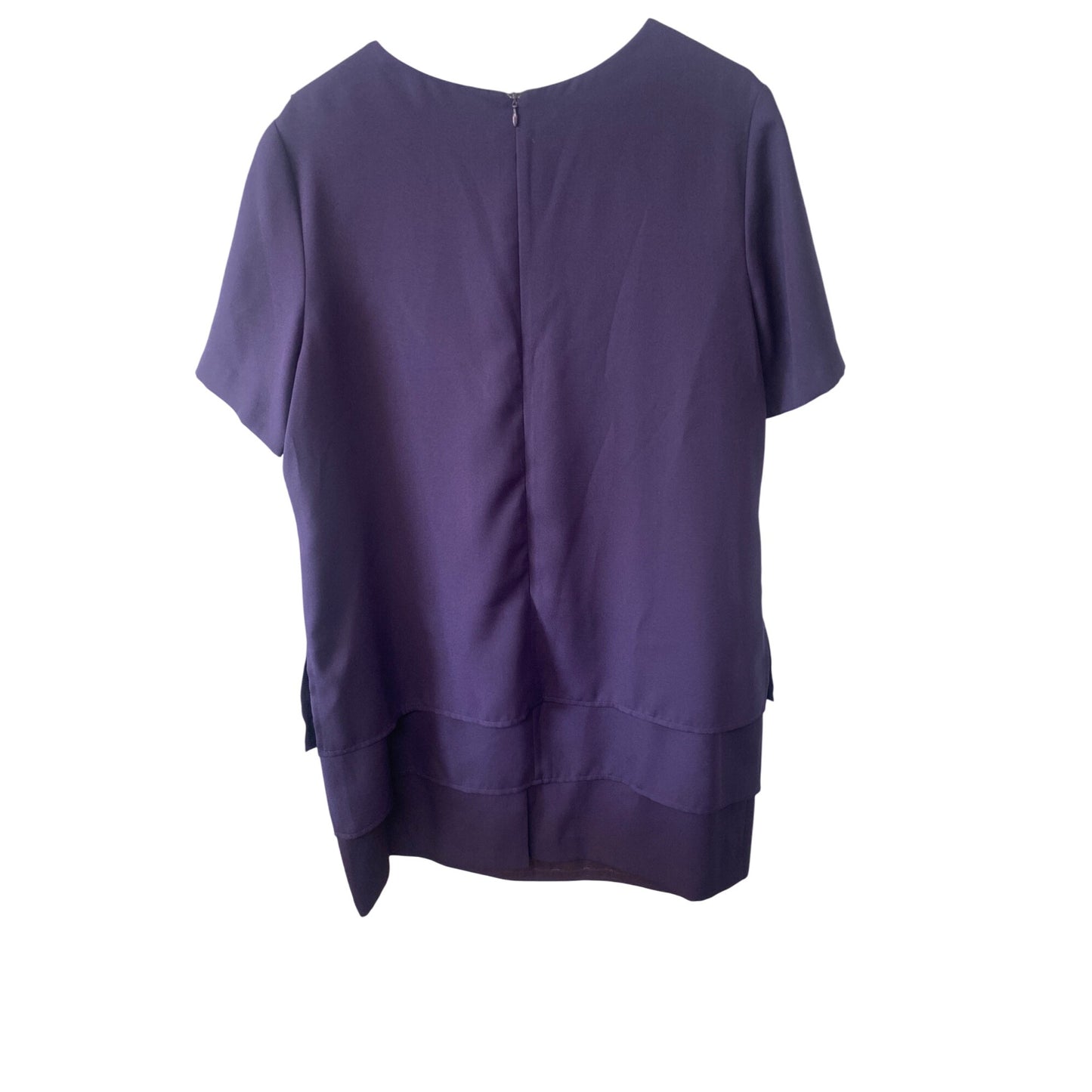 Randi May Collection Womens Purple Short Sleeve Layered Dress Size 16WP Polyester/Spandex