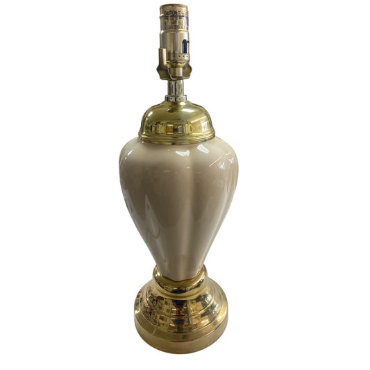 Vintage Brass & Ceramic Table Lamp With 3-Way Socket