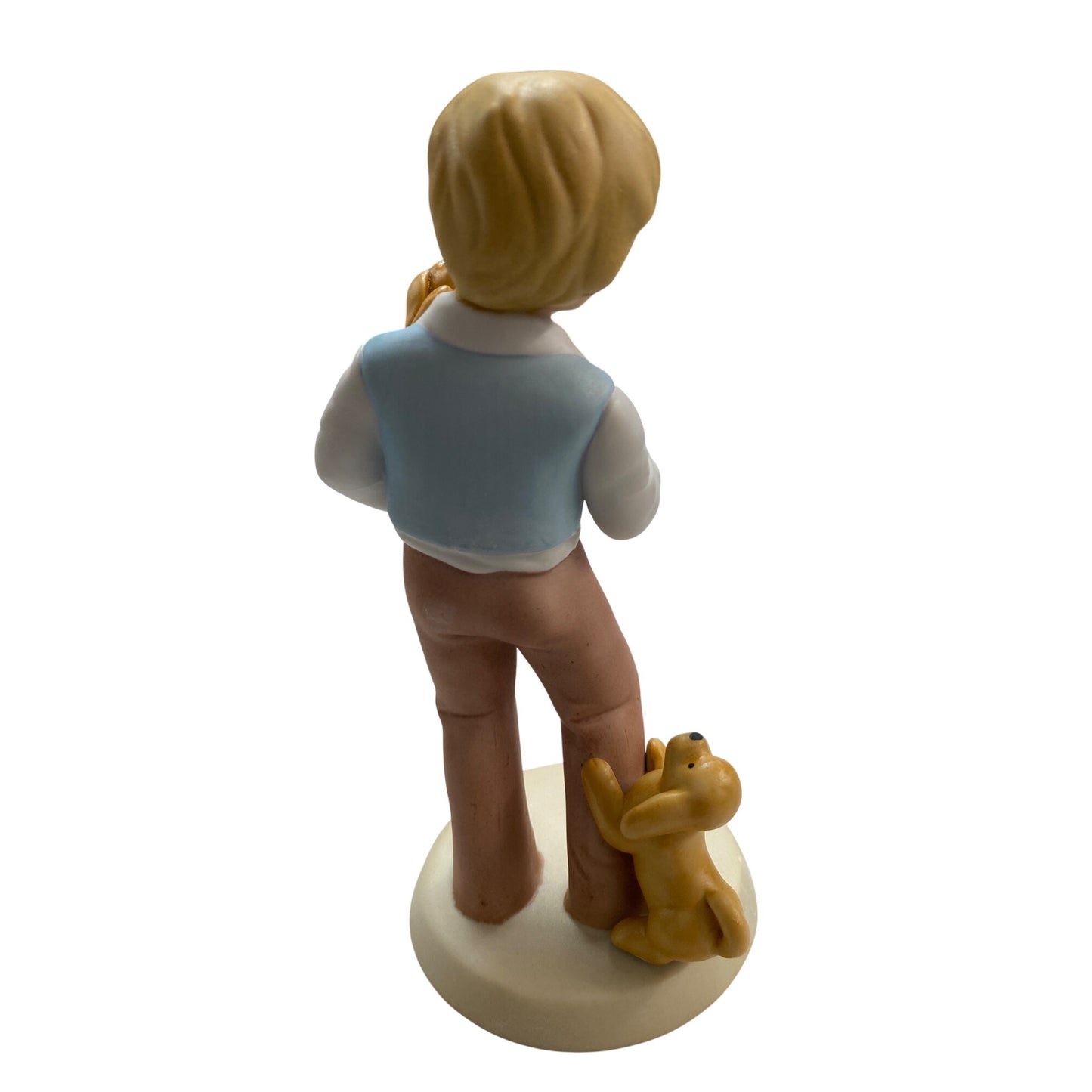 Vintage Avon Figurine Boy With Puppies "Best Friends" Limited Edition