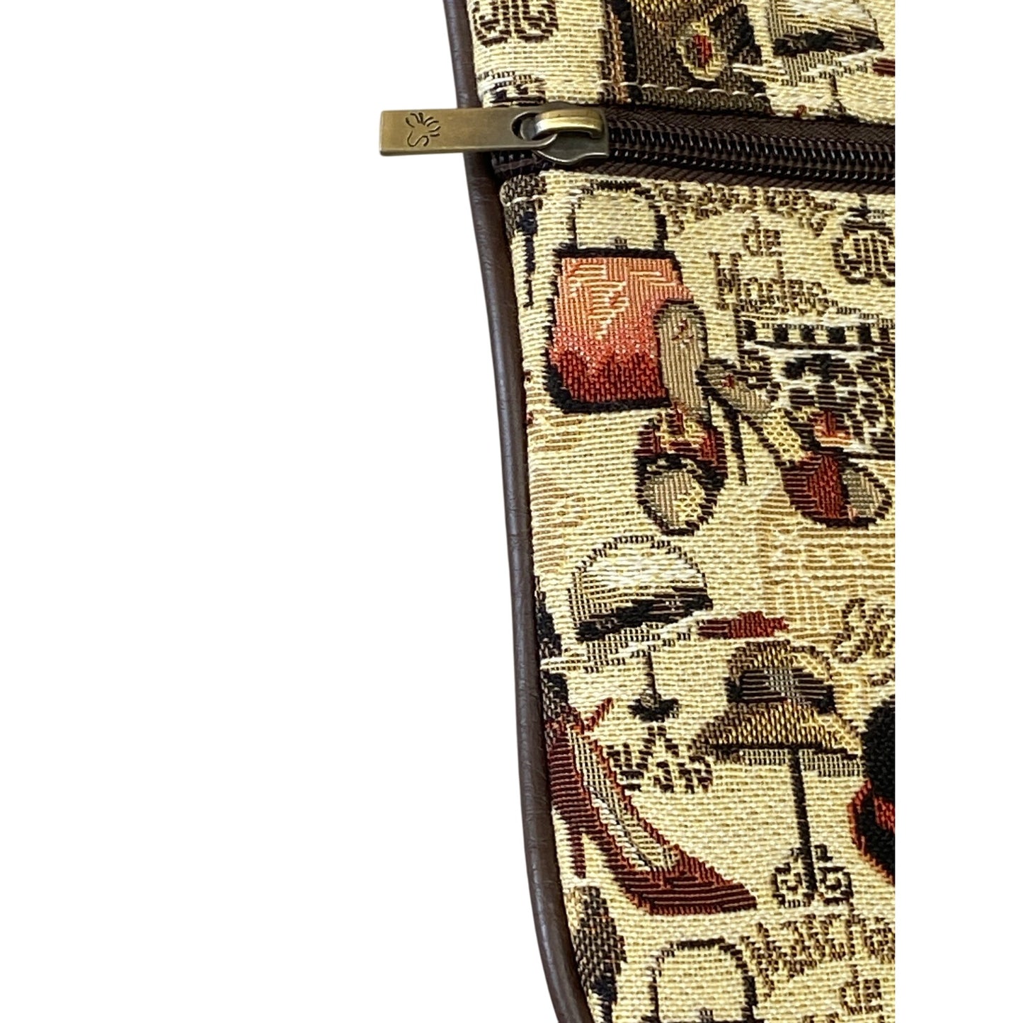 Vintage-Inspired Womens Crossbody Bag With Fashion Print Multiple Zipper Pockets & Adjustable Strap