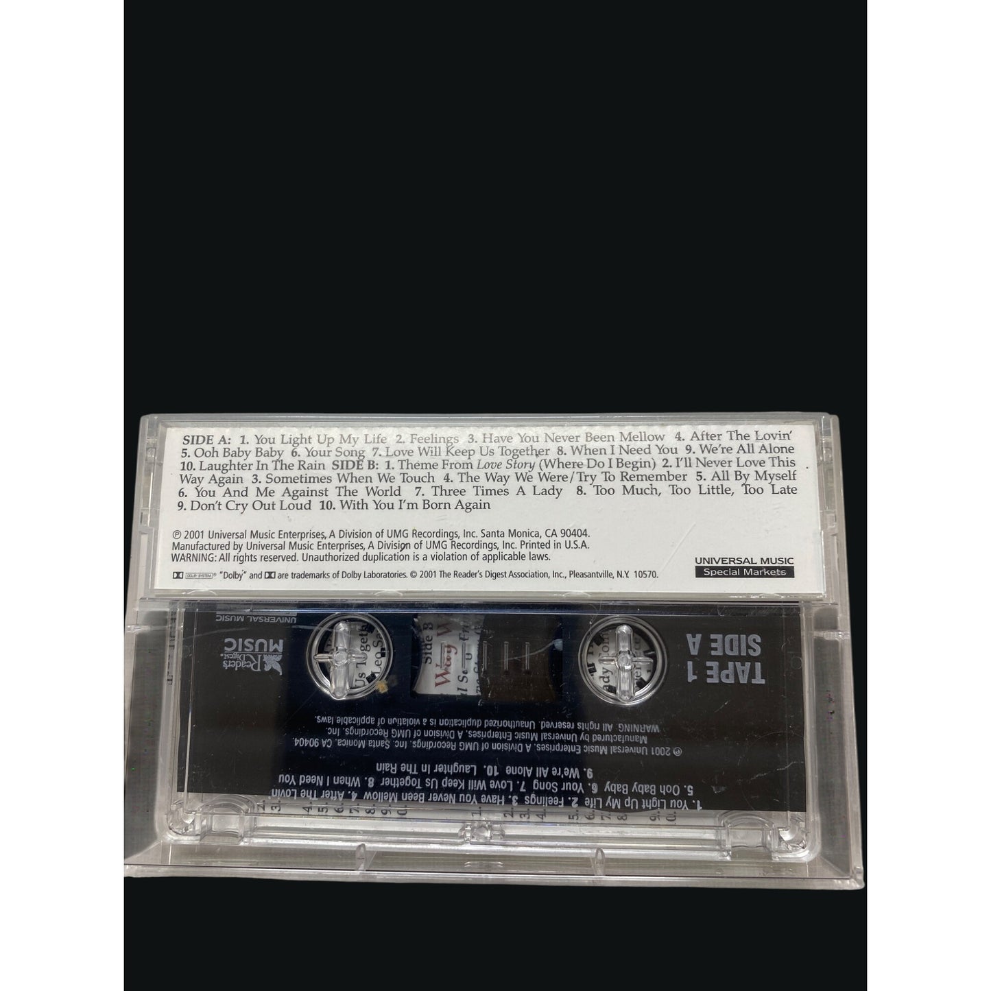 Readers Digest Music "You Light Up My Life" Cassette Set 4-Pack Gentle Memories Of The 70s Classic Hits Collection