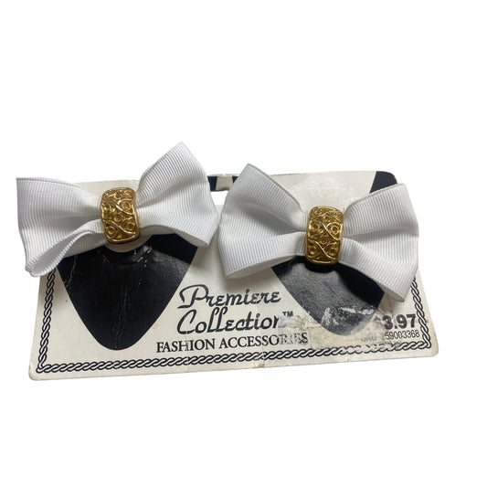 Vintage White Bow Shoe Clips
