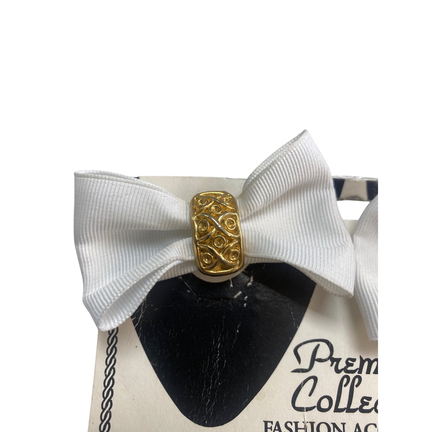 Vintage White Bow Shoe Clips