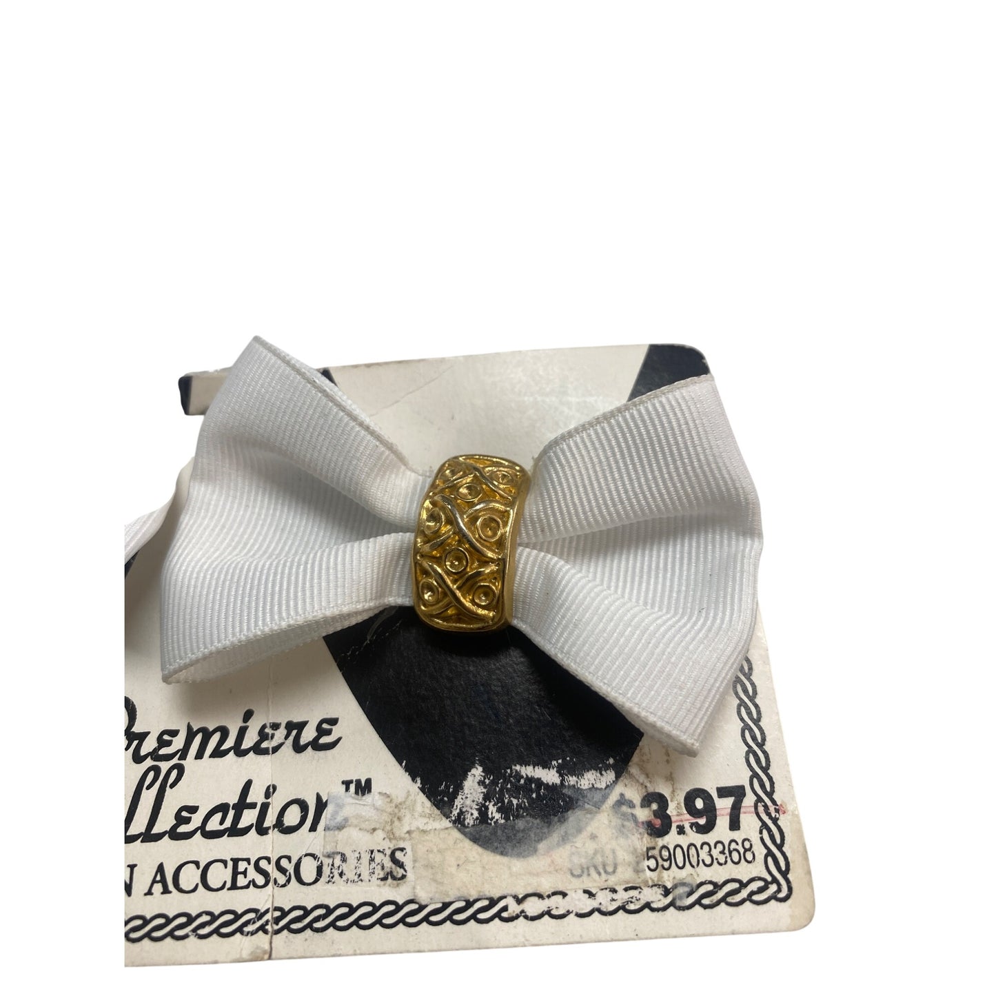 Vintage White Bow Shoe Clips