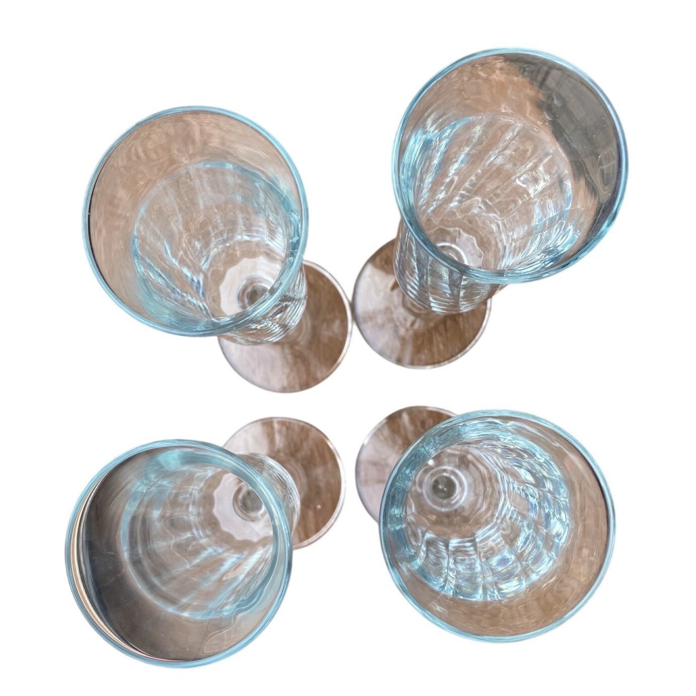 Set Of 4 Clear Glass Champagne Flutes