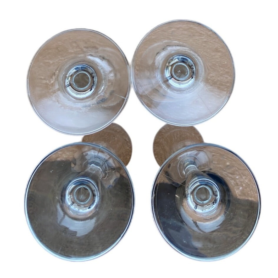 Set Of 4 Clear Glass Champagne Flutes