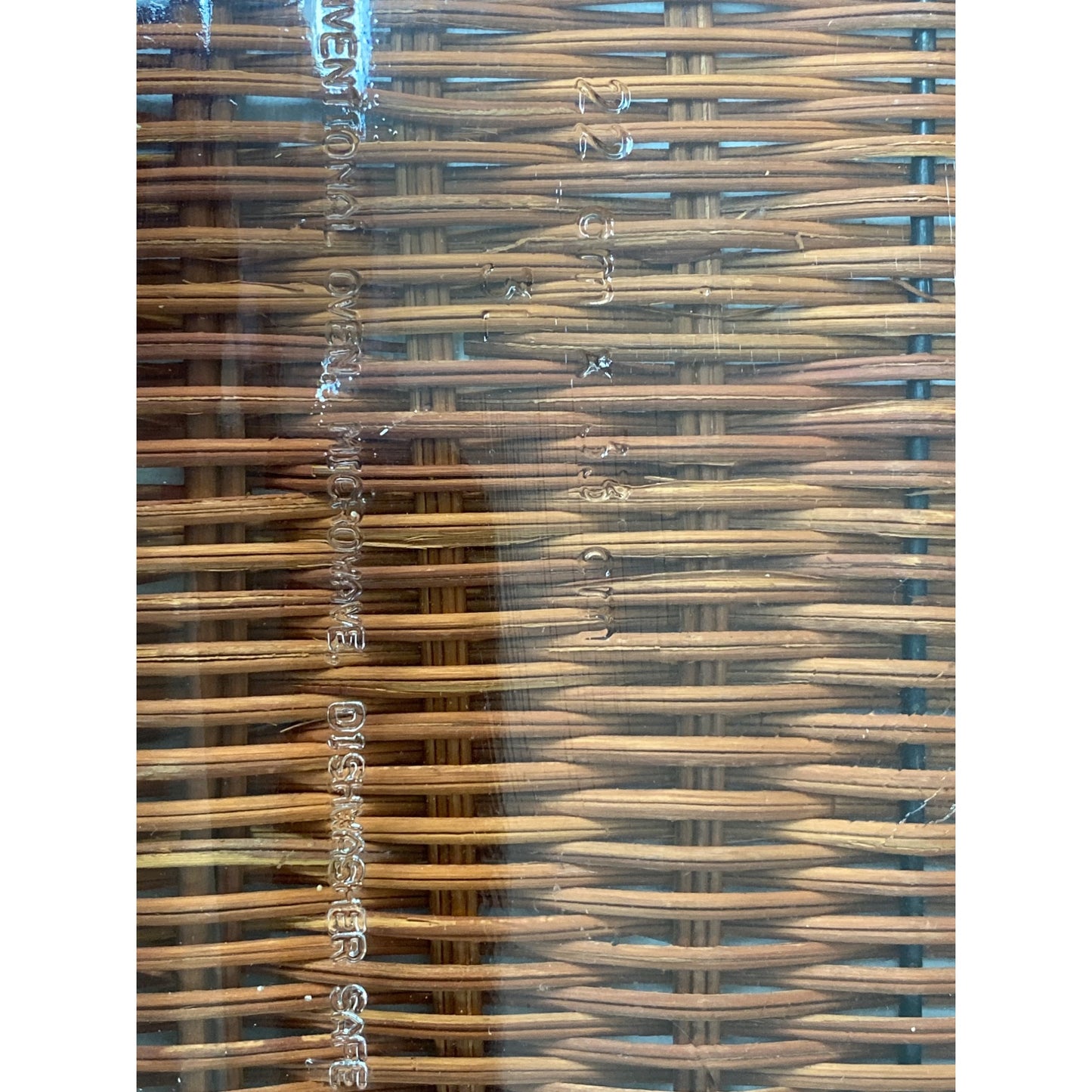 Glass Baking Dish With Brown Wicker Basket