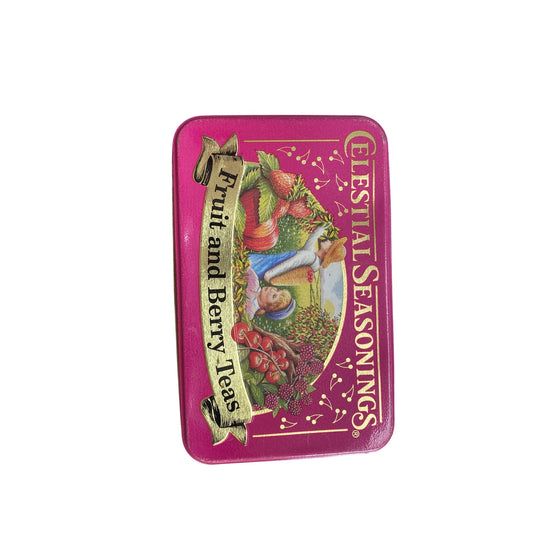Celestial Seasonings Fruit & Berry Teas Pink Metal Tin Box Decorative Storage