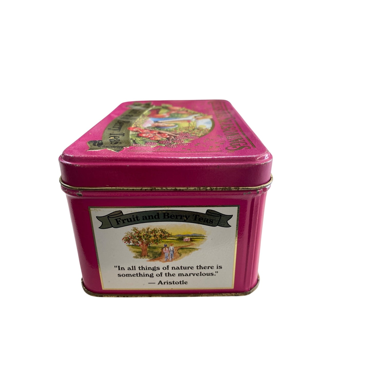 Celestial Seasonings Fruit & Berry Teas Pink Metal Tin Box Decorative Storage