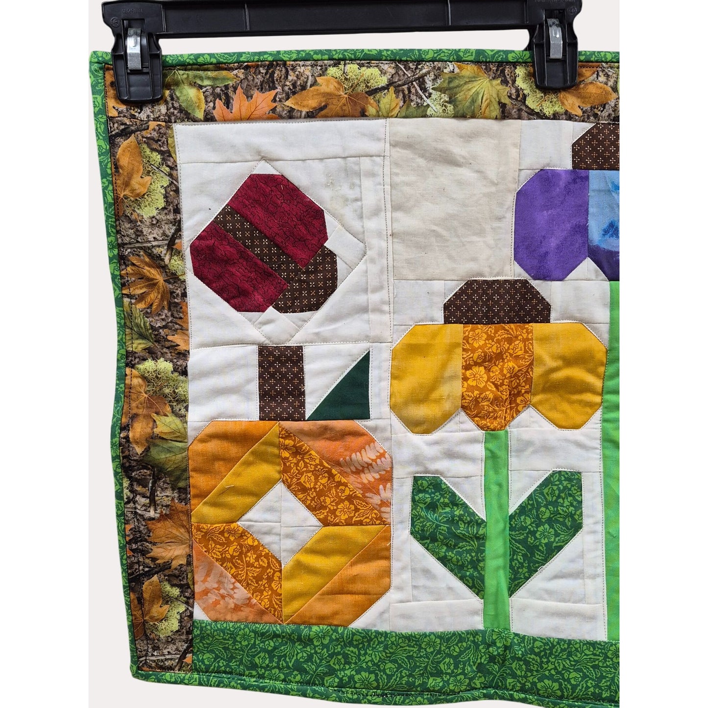 Handmade Floral & Pumpkin Patchwork Quilted Wall Hanging/Table Runner