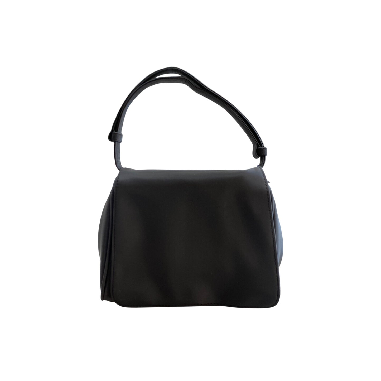 Black Nylon Handbag With Adjustable Handle & Interior Mirror