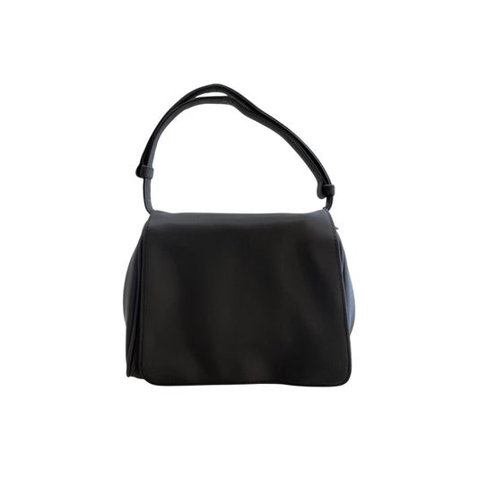 Black Nylon Handbag With Adjustable Handle & Interior Mirror