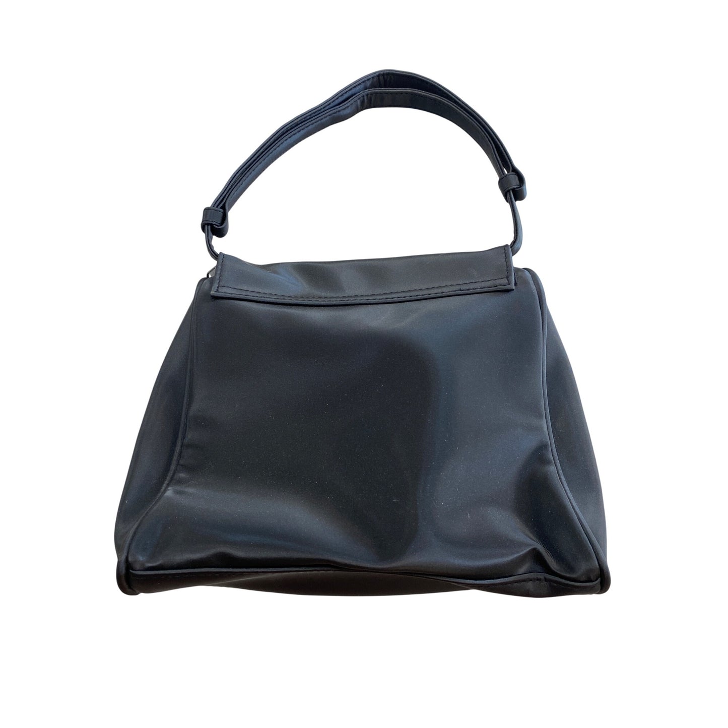 Black Nylon Handbag With Adjustable Handle & Interior Mirror