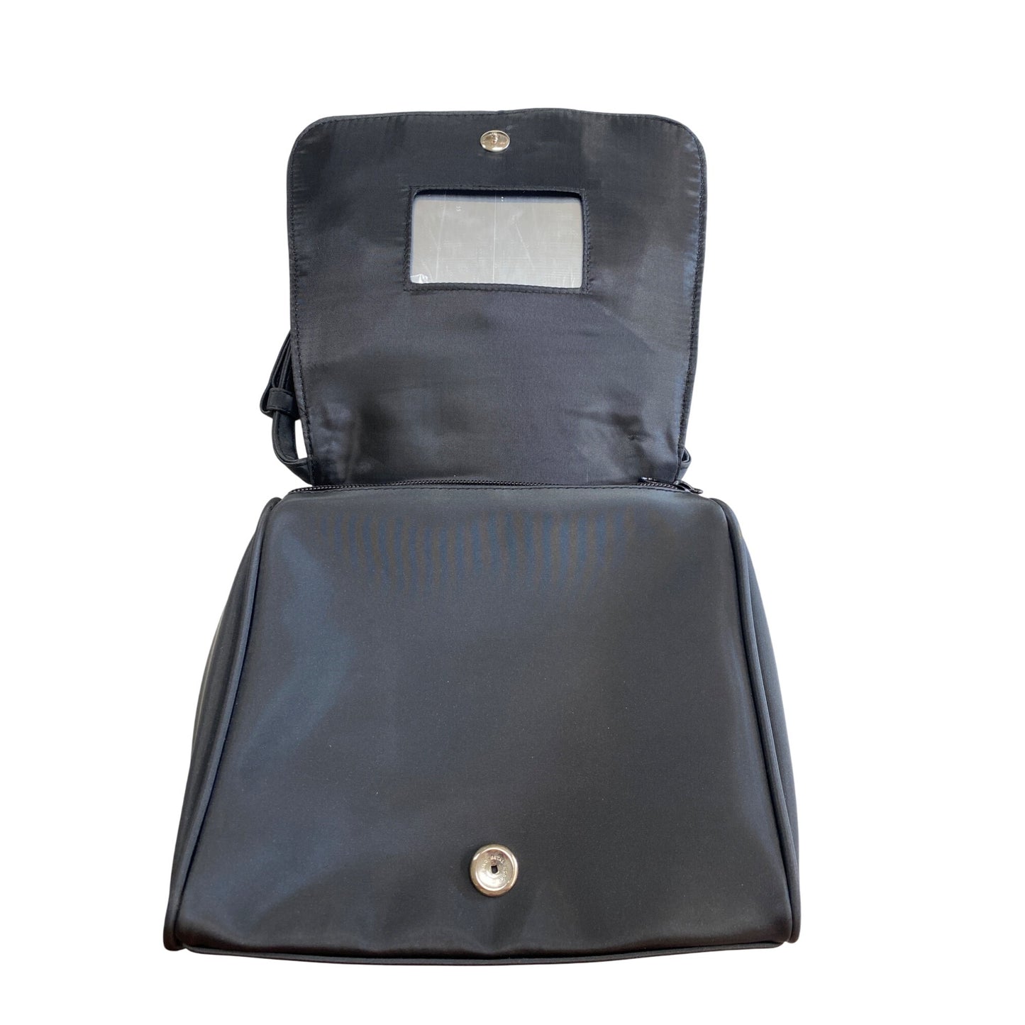 Black Nylon Handbag With Adjustable Handle & Interior Mirror