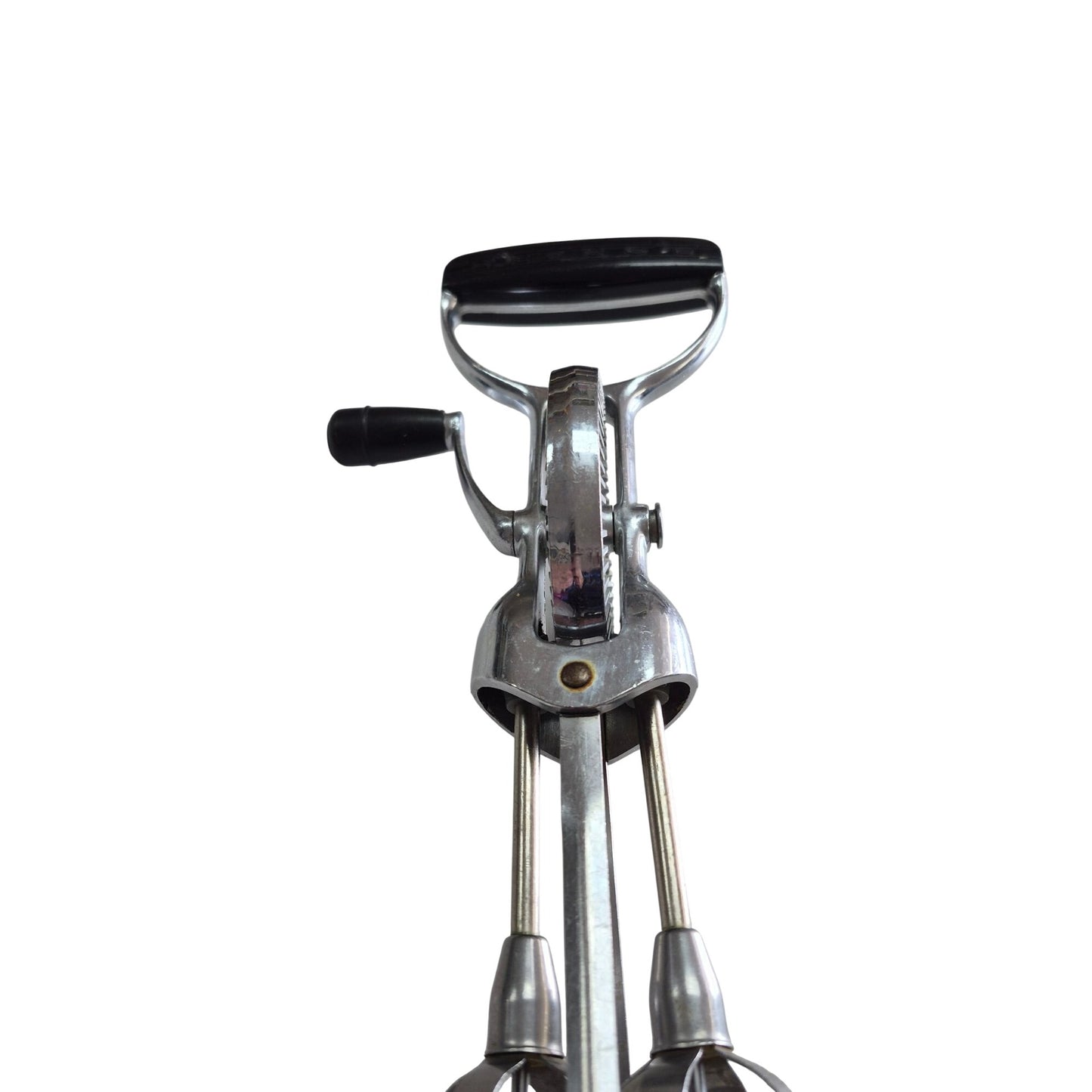 Vintage EKCO Hand Crank Egg Beater With Black Handle & Chrome Finish