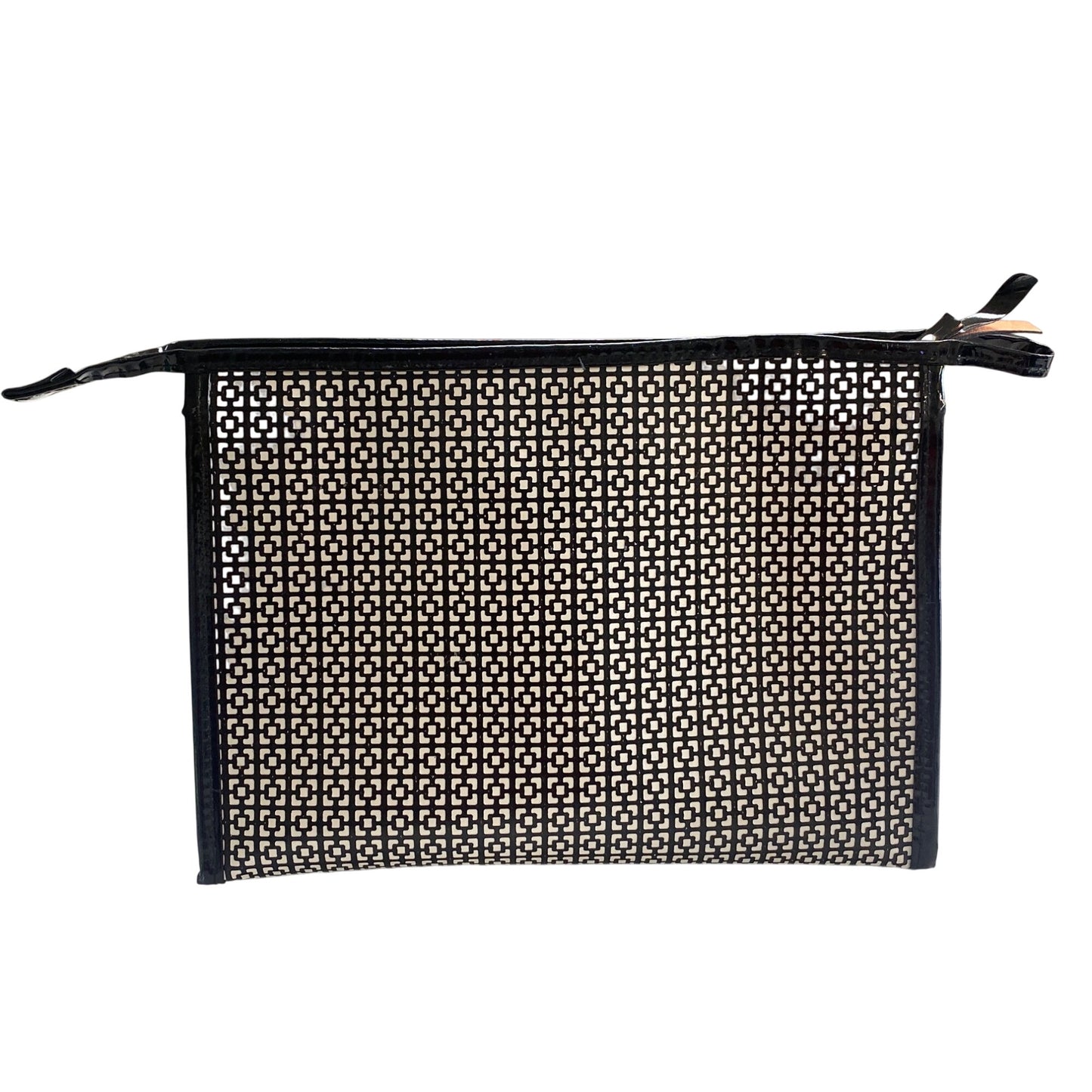Mor Black & White Geometric Pattern Zip-Up Makeup Bag