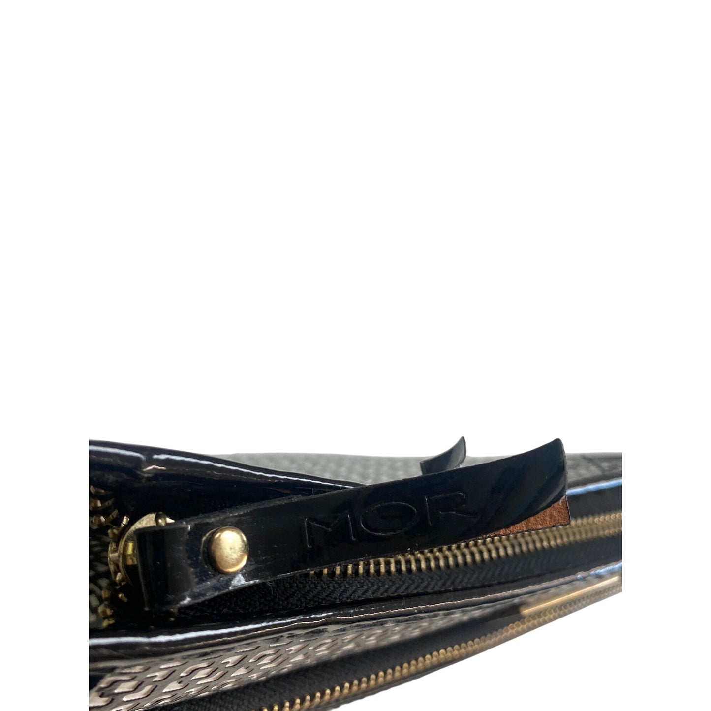 Mor Black & White Geometric Pattern Zip-Up Makeup Bag