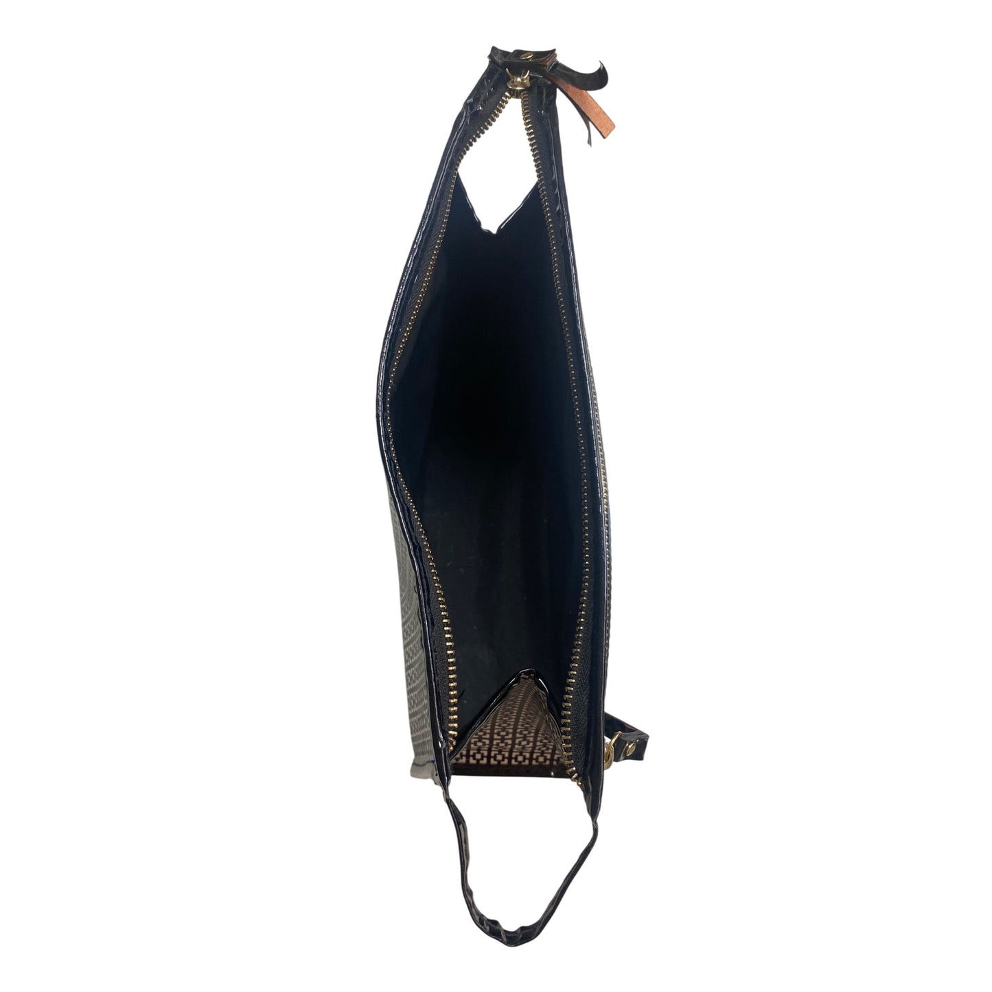 Mor Black & White Geometric Pattern Zip-Up Makeup Bag