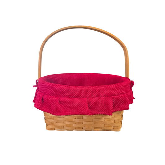 Woven Basket Red Fabric Liner