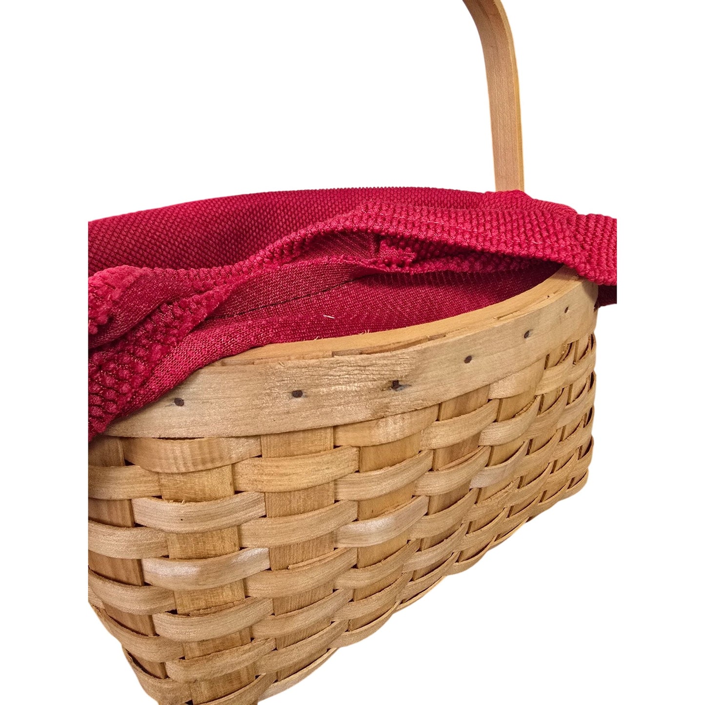 Woven Basket Red Fabric Liner