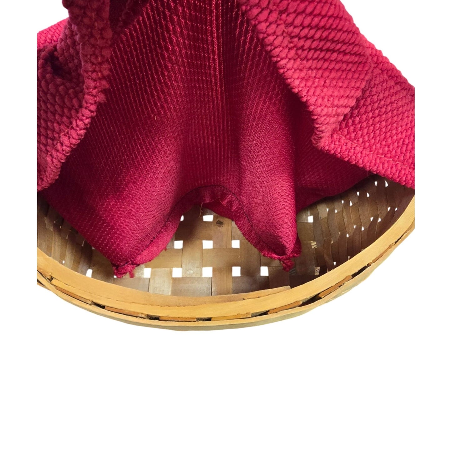 Woven Basket Red Fabric Liner